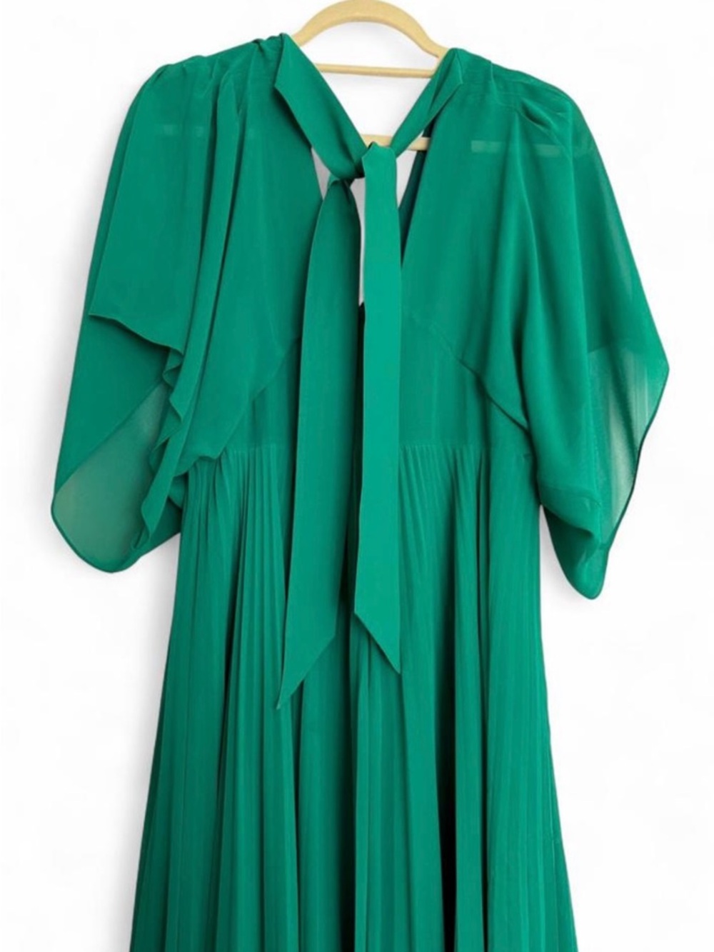 Club Monaco Zorbina Pleated High-Low Dress - Emerald Green - Picture 5 of 8